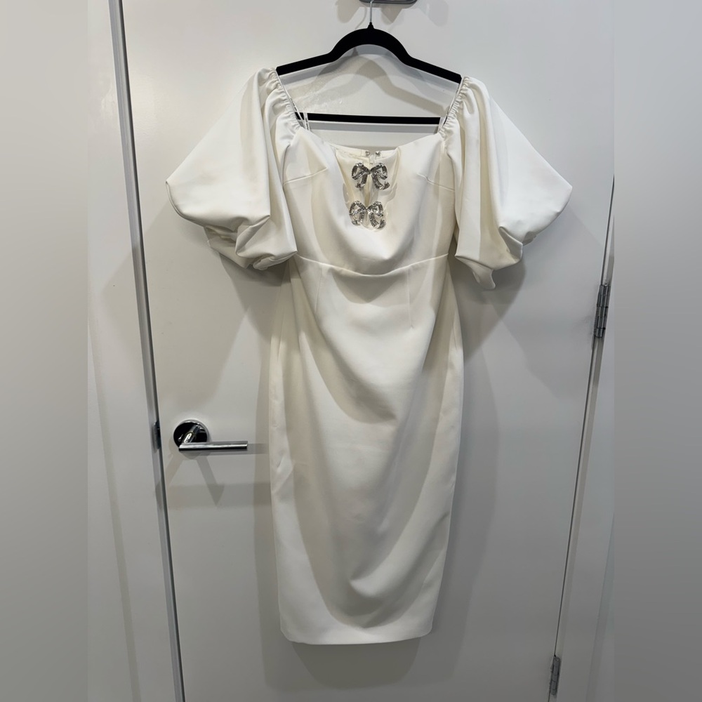 Self-portrait balloon sleeve off the shoulder dress